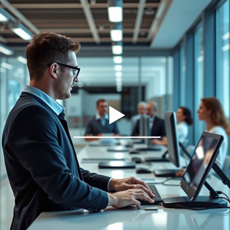 Captura de pantalla de un video corporativo para una empresa de tecnología.