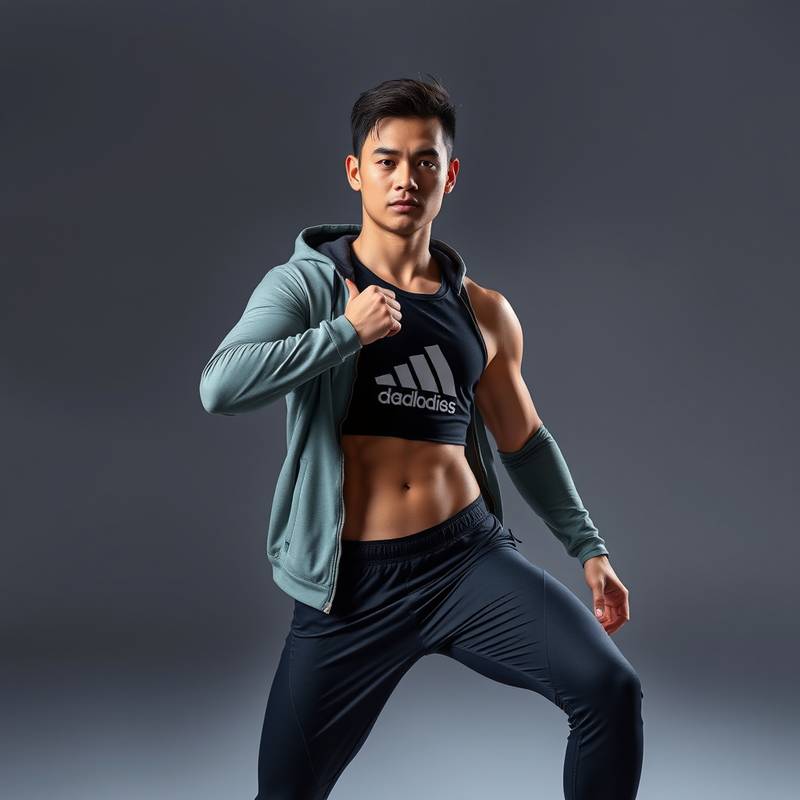 Captura de pantalla de un video promocional para una marca de ropa deportiva.